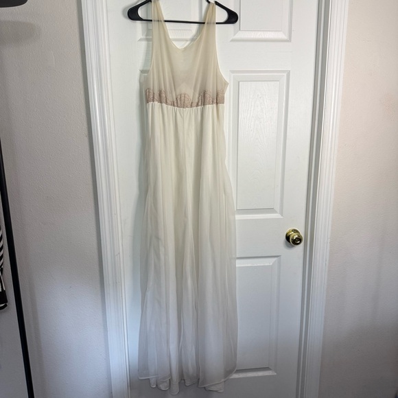 Vintage Cream Nightgown Dress With Lace Detail Size XL - Picture 4 of 9